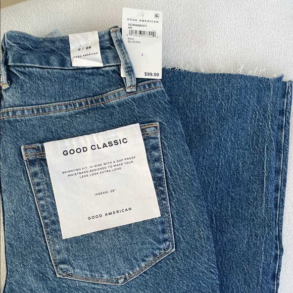 GOOD AMERICAN GOOD CLASSIC HI RISE GAP PROOF WAIST STRETCHY SIZE 0/25 NWT - Picture 3 of 8